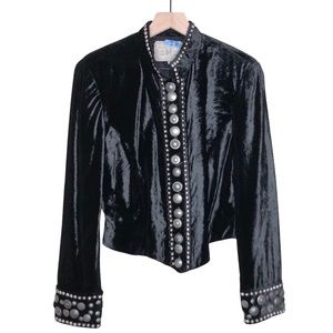 Double D Ranch Velvet Embellished Coin Button Down Jacket